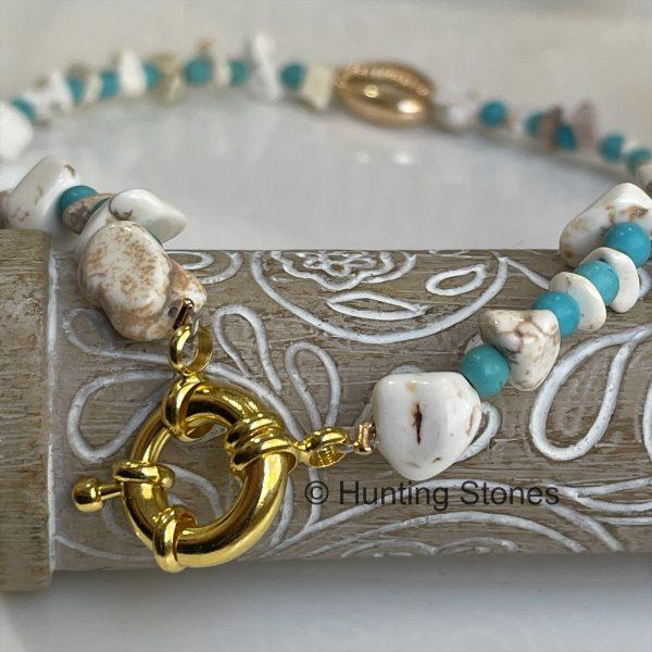 Turquoise Howlite Shell Necklace