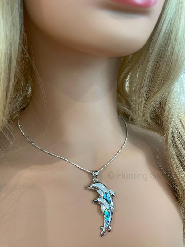 Shell Mother Child Dolphin Necklace