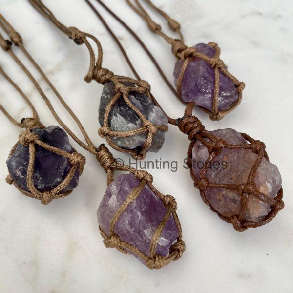 Wrapped Amethyst Crystal Necklace