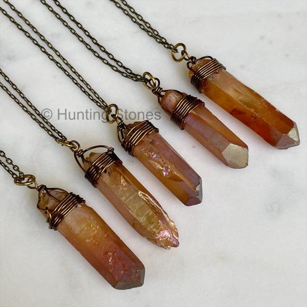 Amber Titanium Crystal Necklace