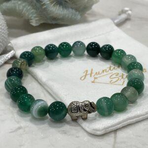 Lucky Elephant Green Gemstone bracelet