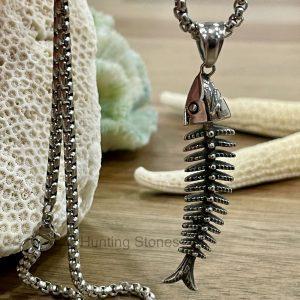 Stainless Steel Fish Bone Necklace