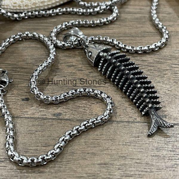 Stainless Steel Fish Bone Necklace