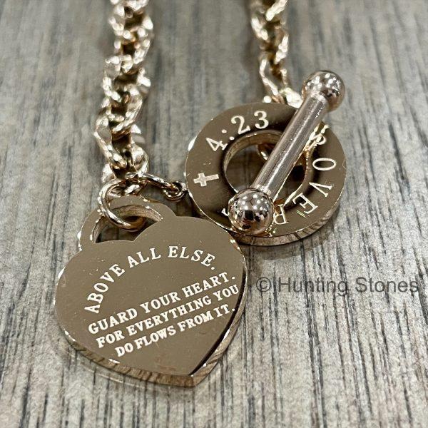 Rose Gold Proverb Heart Necklace