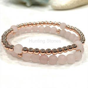 Rose Quartz Layer Bracelet Set