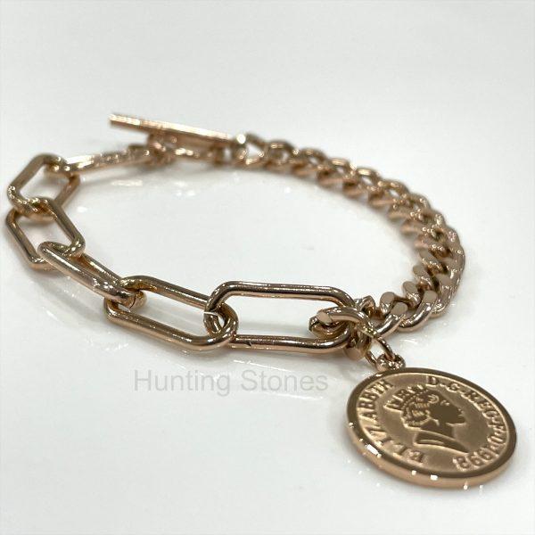 Rose Gold Coin Bracelet