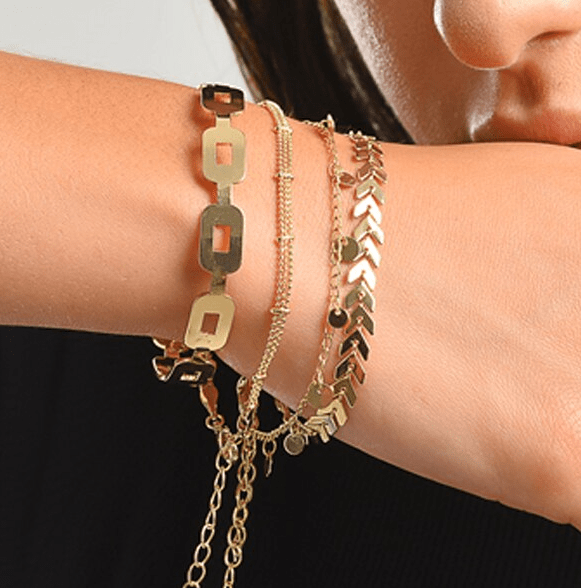 Gold Layer Bracelet Set