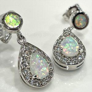 Teardrop Fire Opal Earrings