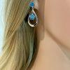 Flower Teardrop Fire Opal Earrings