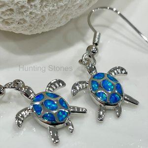 Sea Turtle Fire Opal Earrings