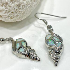 Shell Fire Opal Earrings