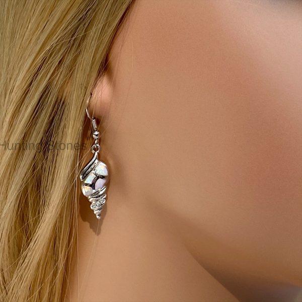 Shell Fire Opal Earrings