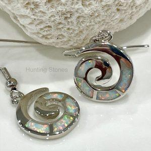 Spiral Fire Opal Earrings