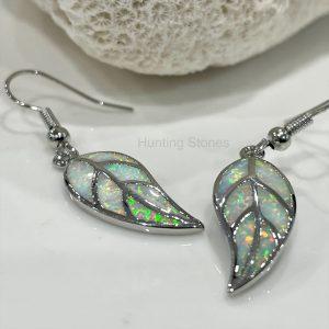 Leaf Fire Opal Earrings