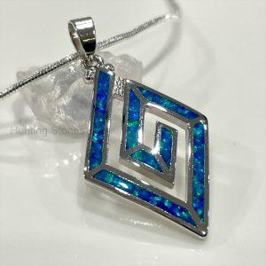 Greek Key Fire Opal Necklace
