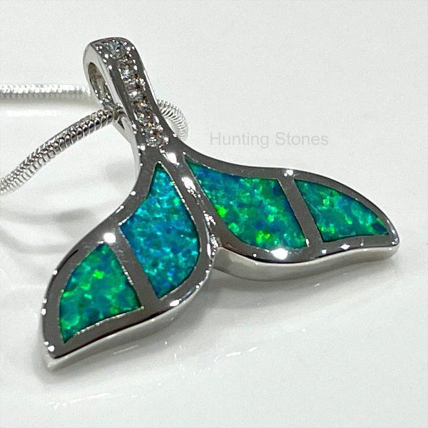 Whale Tail Fire Opal Necklace