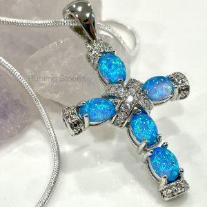 Cross Fire Opal Necklace
