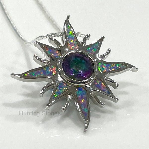 Unicorn Necklace Purple Lab-Created Opal Pendant Sterling Silver Chain –  Martinuzzi Accessories