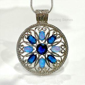 Mandala Fire Opal Necklace