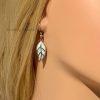 Leaf Fire Opal Earrings