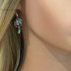 Palm Tree Fire Opal Earrings