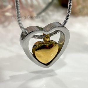Floating Heart Memorial Urn Necklace