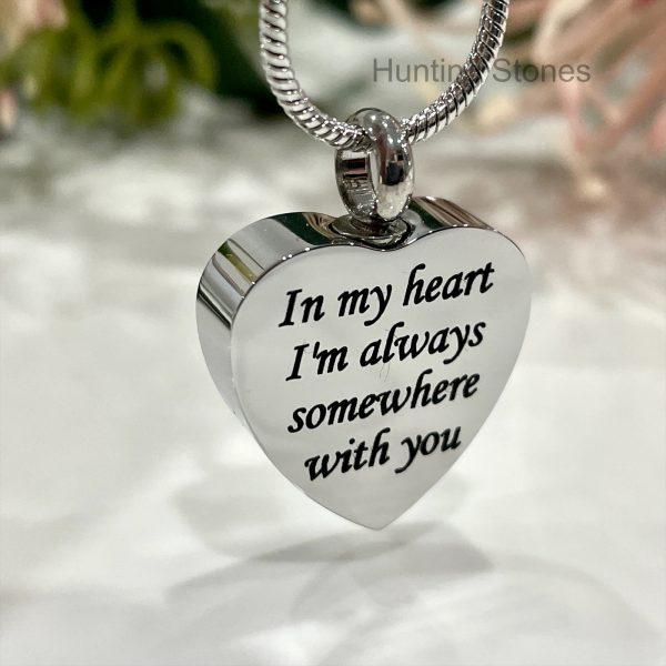 Silver Heart Memorial Urn Necklace