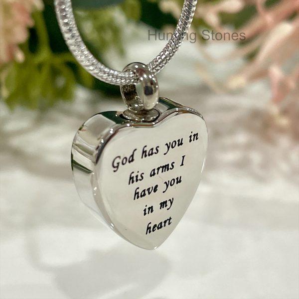 Silver Heart Memorial Urn Necklace