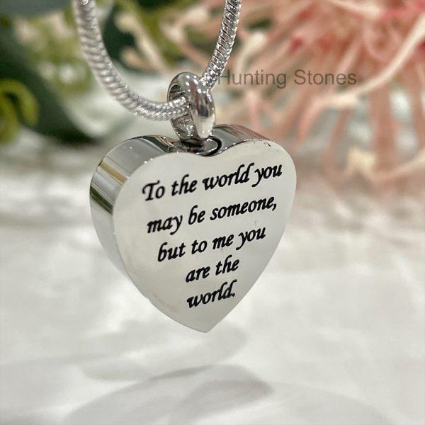 Silver Heart Memorial Urn Necklace