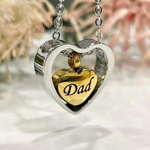 Dad Floating Heart Memorial Urn Necklace