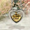 Dad Floating Heart Memorial Urn Necklace