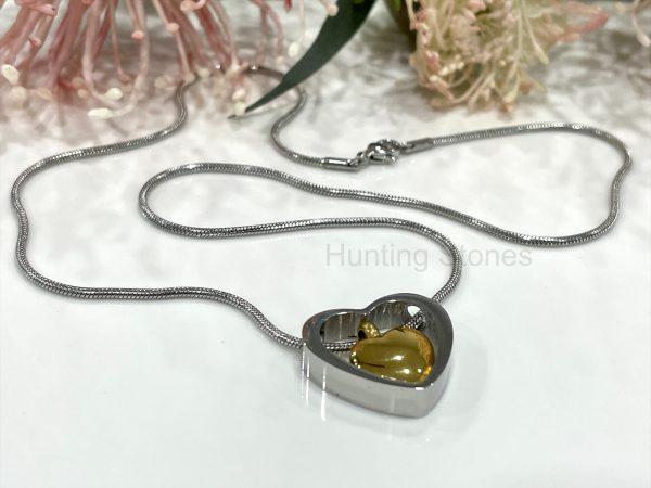 Floating Heart Memorial Urn Necklace