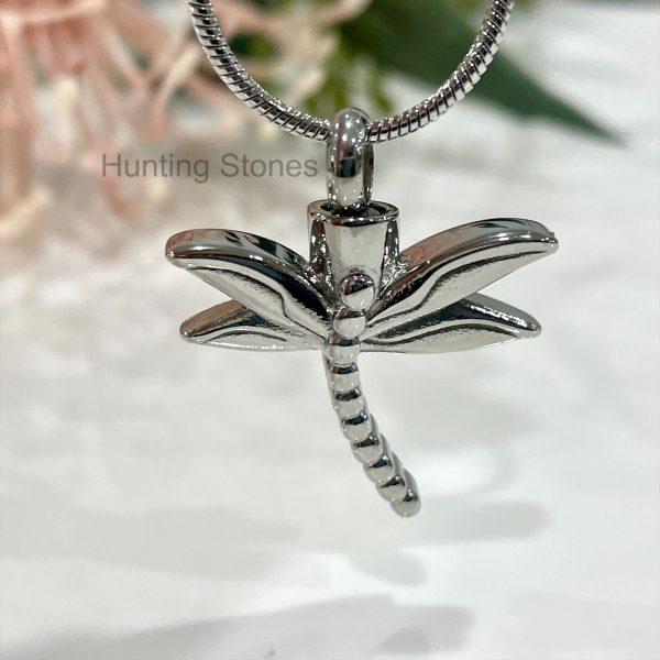 Silver Dragonfly Memorial Urn Necklace