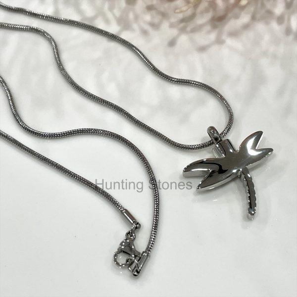 Silver Dragonfly Memorial Urn Necklace