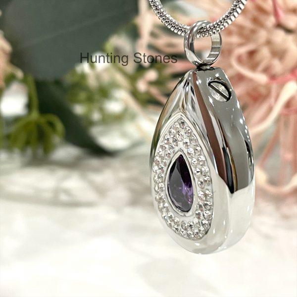 Purple Treasures of the Heart Cremation Urn Pendant and heart cremation  jewelry
