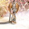 Rose Gold Silver Angel Memorial Urn Necklace