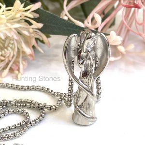 Silver Angel Memorial Urn Necklace