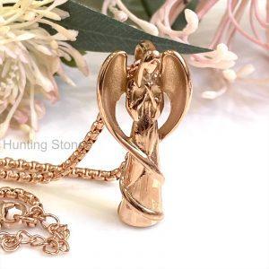 Rose Gold Angel Memorial Urn Necklace