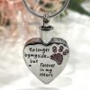 Crystal Paw Heart Memorial Keepsake Cremation Ashes Urn Pendant Necklace