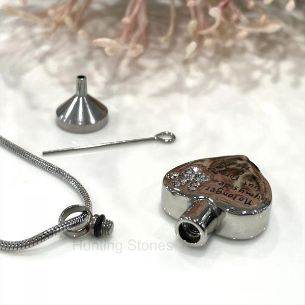 Silver Heart Pet Memorial Urn Necklace
