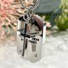 Silver Cross Tag Memorial Urn Necklace