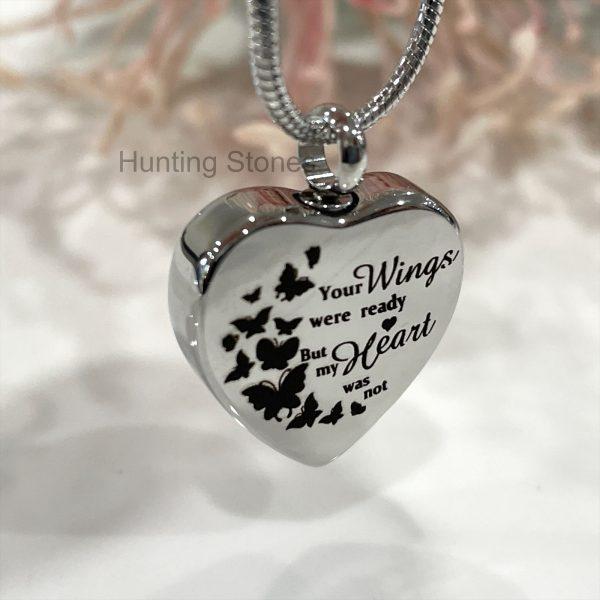 Silver Heart Memorial Urn Necklace