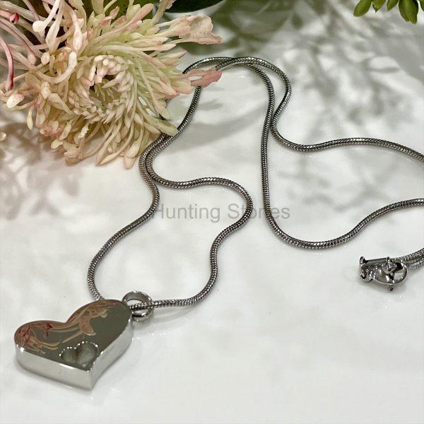 Silver Heart Memorial Urn Necklace