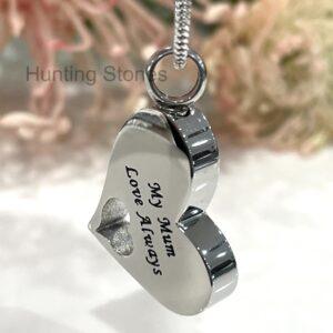 Silver Heart Memorial Urn Necklace