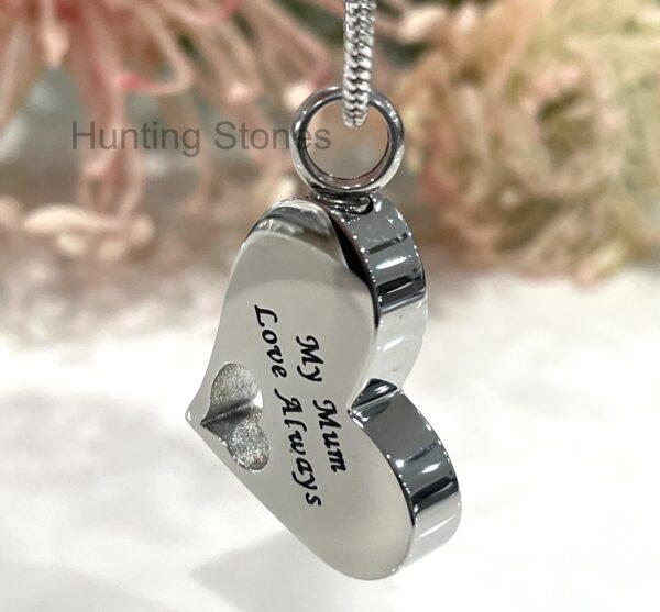 Silver Heart Memorial Urn Necklace