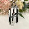 Silver Cross Tag Memorial Urn Necklace