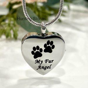 Silver Heart Pet Memorial Urn Necklace