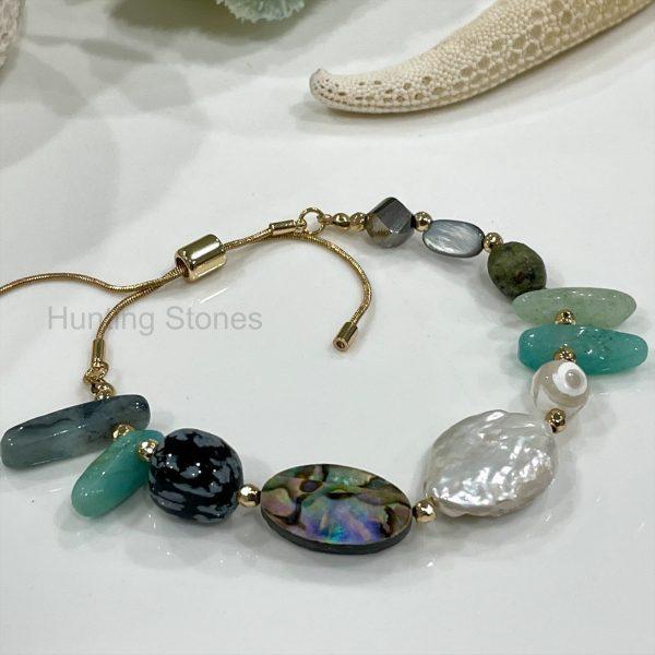 Gold Amazonite Slide Bracelet