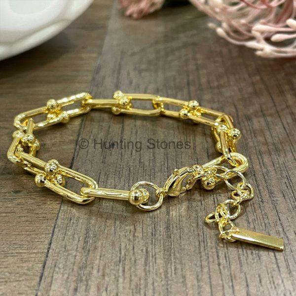 Gold Chunky U Link Bracelet
