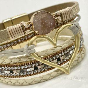 Crystal Heart Wrap Bracelet